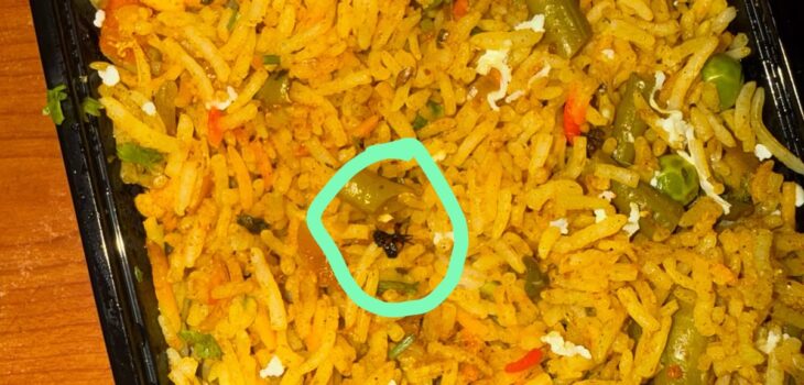 वेज बिरयानी में कीड़ा पाए जाने पर रेस्टोरेंट का लाइसेंस हुआ निलंबित