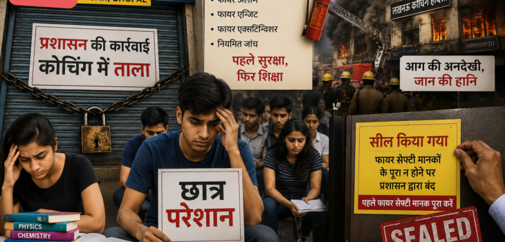 प्रशासन की कार्रवाई, कोचिंग में ताला और बीच में पिसते छात्र