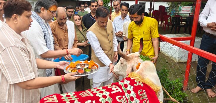 उप मुख्यमंत्री ने जान जोखिम में डालकर गायों की रक्षा करने वाले गौ सेवकों को किया सम्मानित